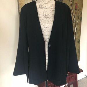 Crepe blazer with statement sleeves